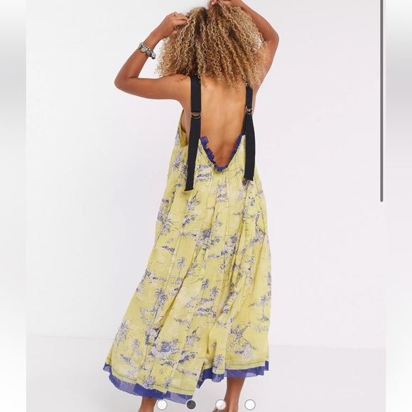 Free People Tropical Toile Maxi Dress XS Jungle Combo - Picture 3 of 7